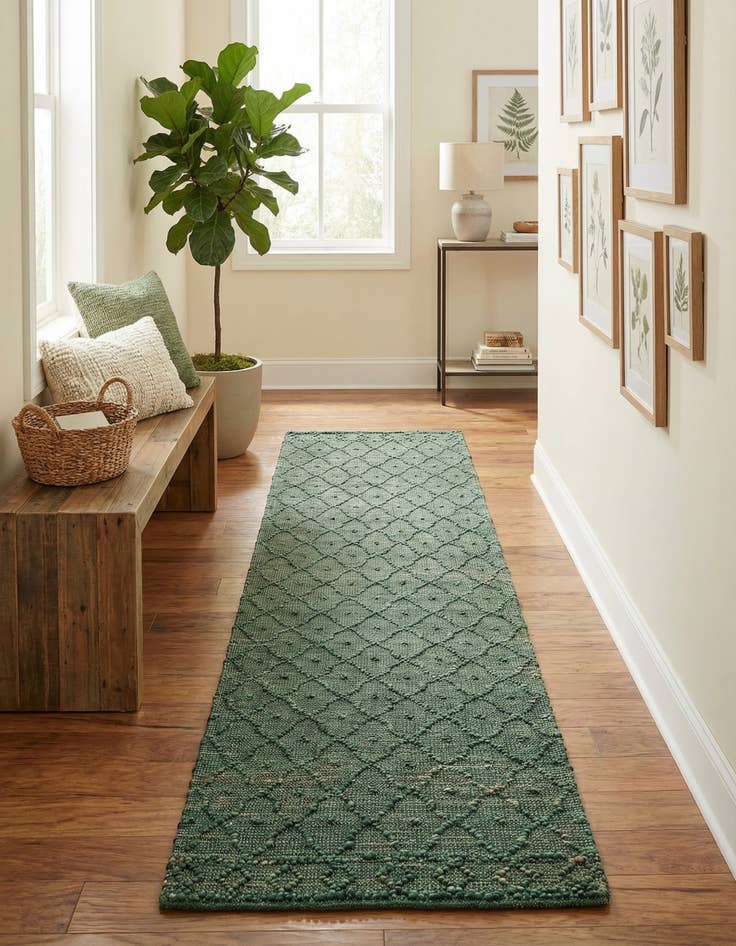 Detail image of  2' 7 x 13' 11  Hand Woven Larsa Jute Runner Rug