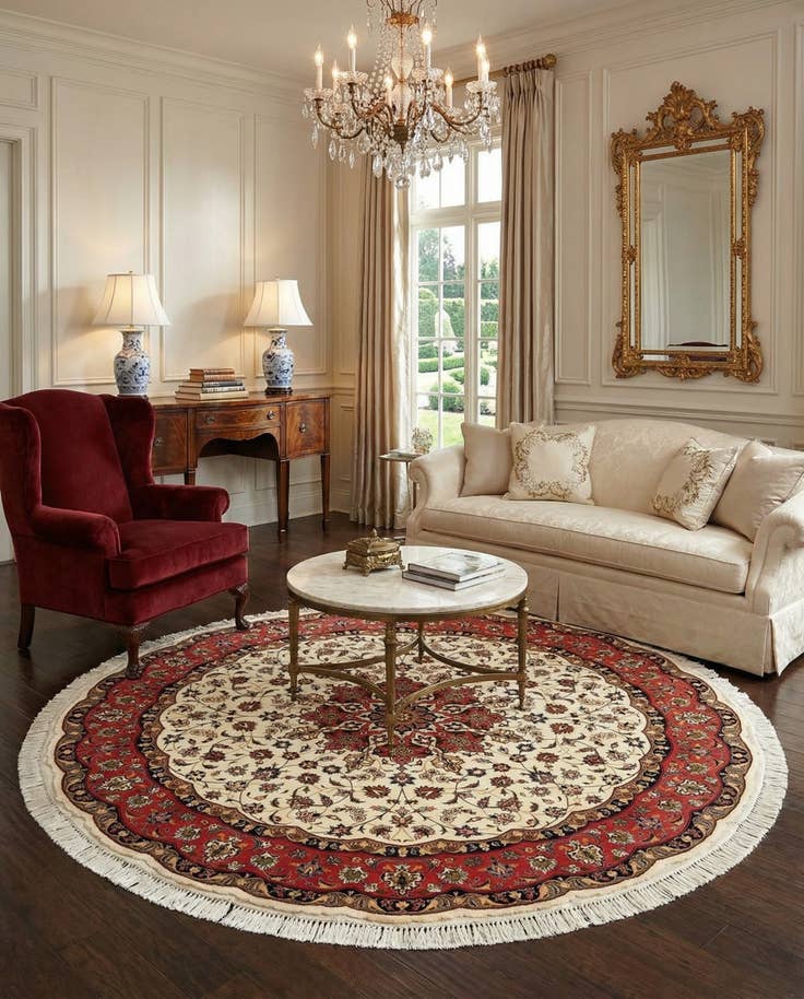 Detail image of 6' 9 x 6' 9 Tabriz Round Rug