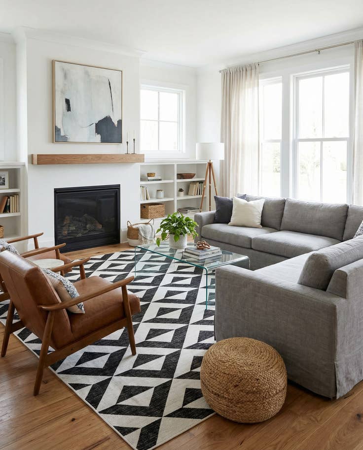 Detail image of 10' x 10' Easy-Clean Jill Zarin Napa Indoor / Outdoor Square Rug