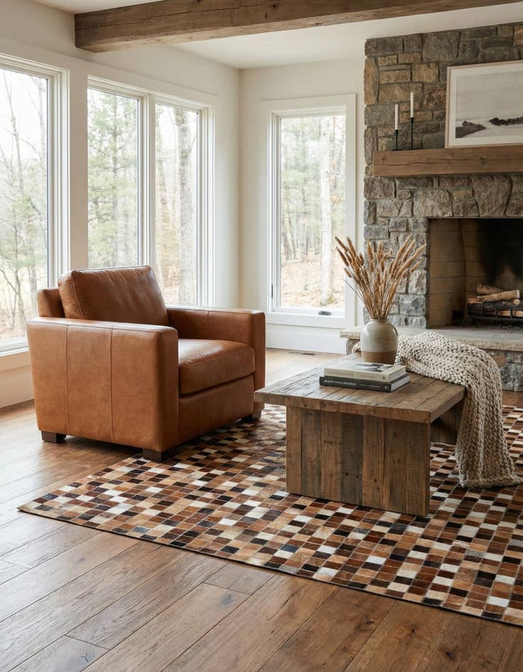 Detail image of 3' 11 x 5' 11 Cowhide Stocks Rug