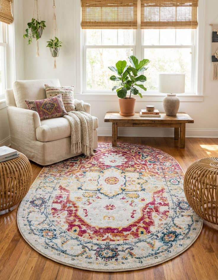 Detail image of 5' 3 x 8' Madeline Vintage Oval Rug