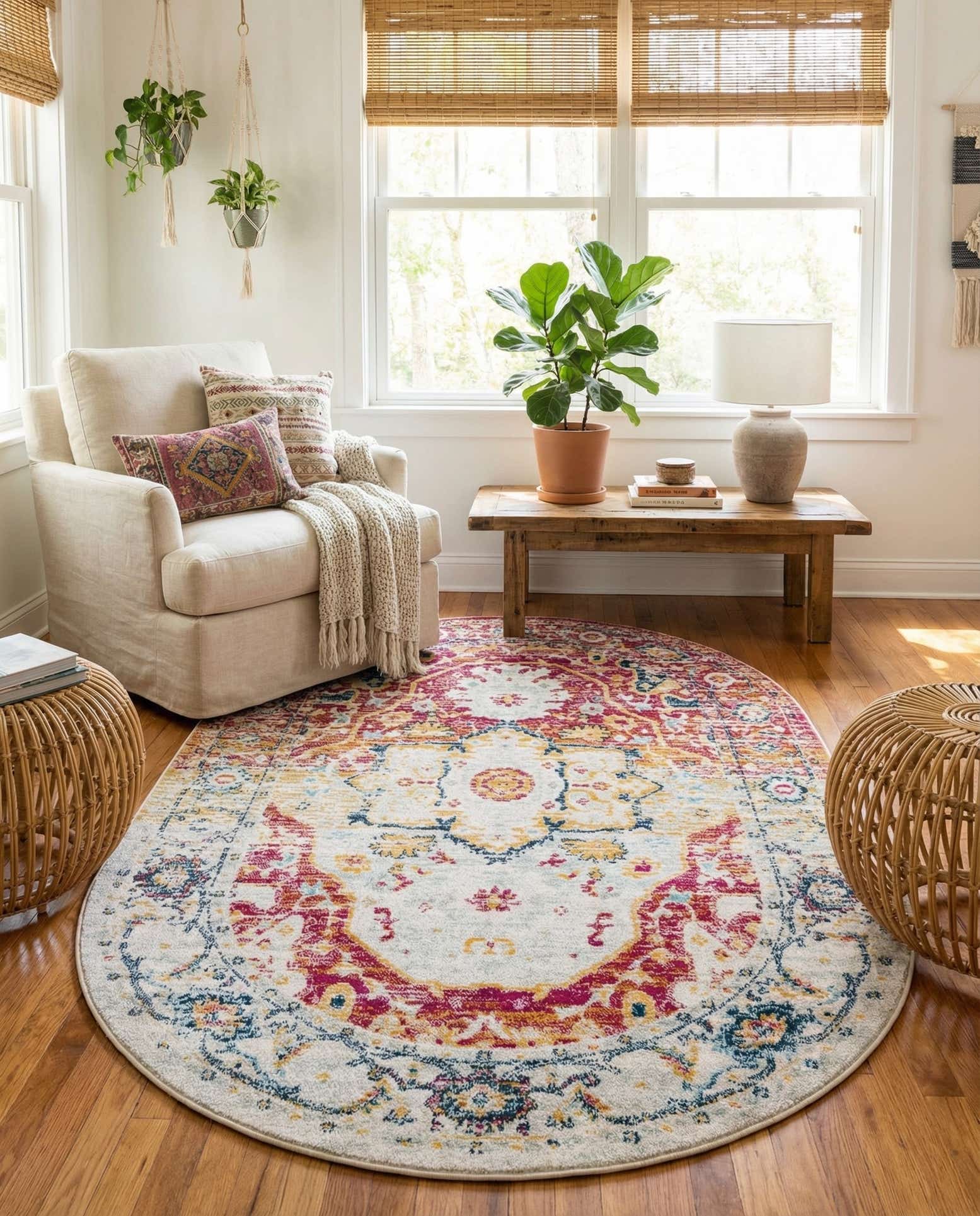 5' 3 x 8' Madeline Vintage Oval Rug