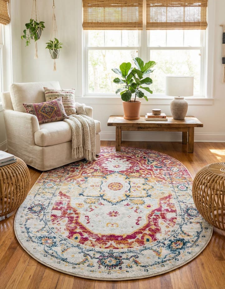 5' 3 x 8' Madeline Vintage Oval Rug