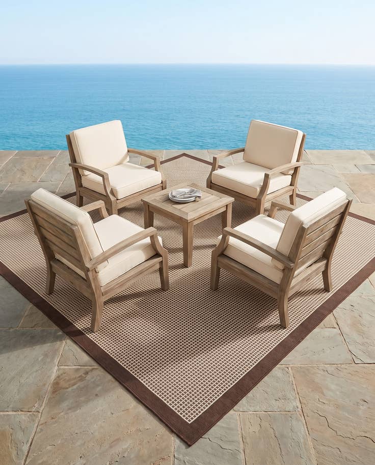 Detail image of 10' x 10' Easy-Clean Border Indoor / Outdoor Square Rug