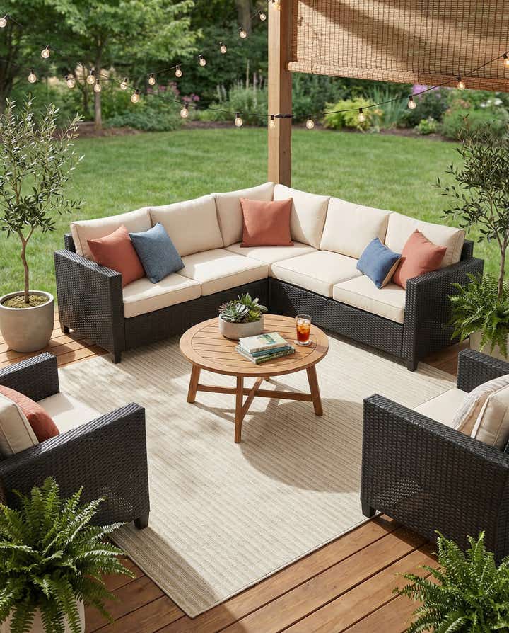 7' 10 x 7' 10 Easy-Clean Sabrina Soto Indoor / Outdoor Square Rug