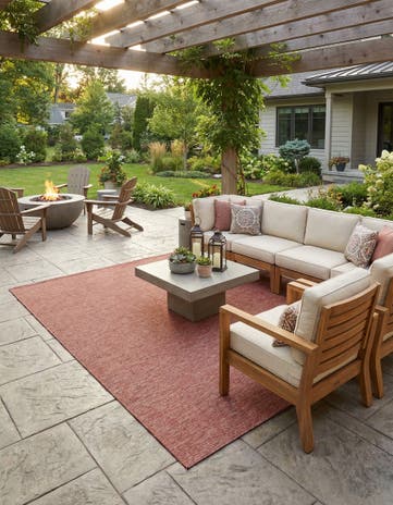 9' x 12' Easy-Clean Solid Indoor / Outdoor Rug