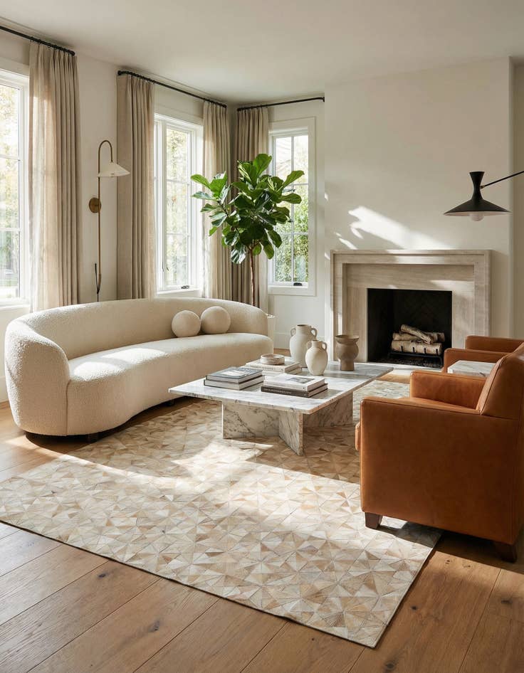 Detail image of 6' 9 x 9' 8 Cowhide Stocks Rug