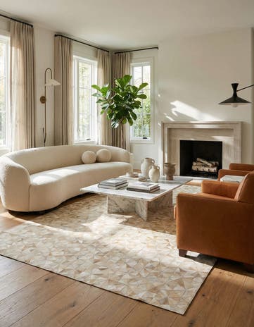 6' 9 x 9' 8 Cowhide Stocks Rug