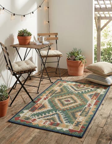 Green Easy-Clean Baja Indoor / Outdoor Rug