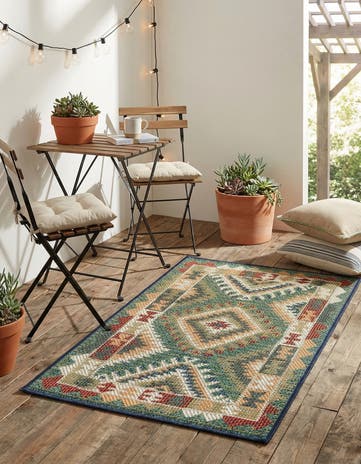 Green Easy-Clean Baja Indoor / Outdoor Rug