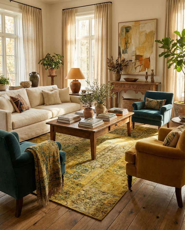 5' 8 x 8' Hand Knotted Ultra Vintage Persian Wool Rug