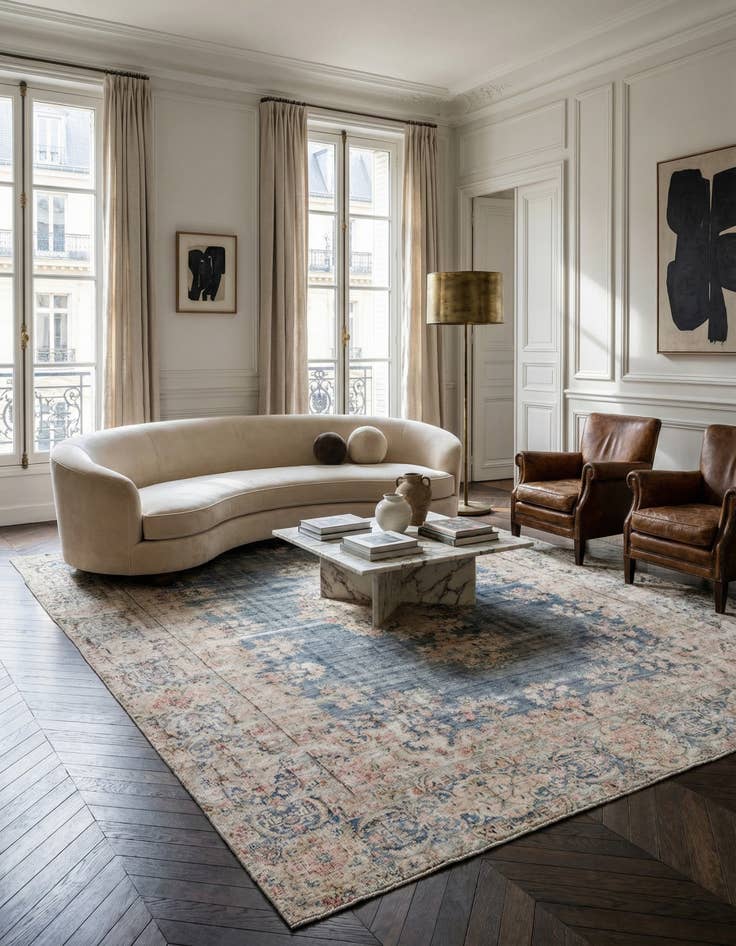 Detail image of  9' 8 x 12'  Hand Knotted Ultra Vintage Persian Wool Rug