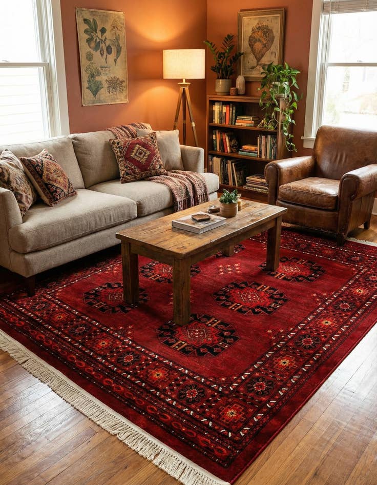 Detail image of 6' 1 x 6' 1 Bokhara Square Rug