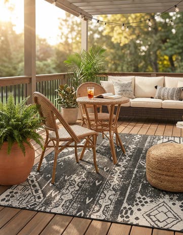 5' 3 x 8' Easy-Clean Bohemian Indoor / Outdoor Rug