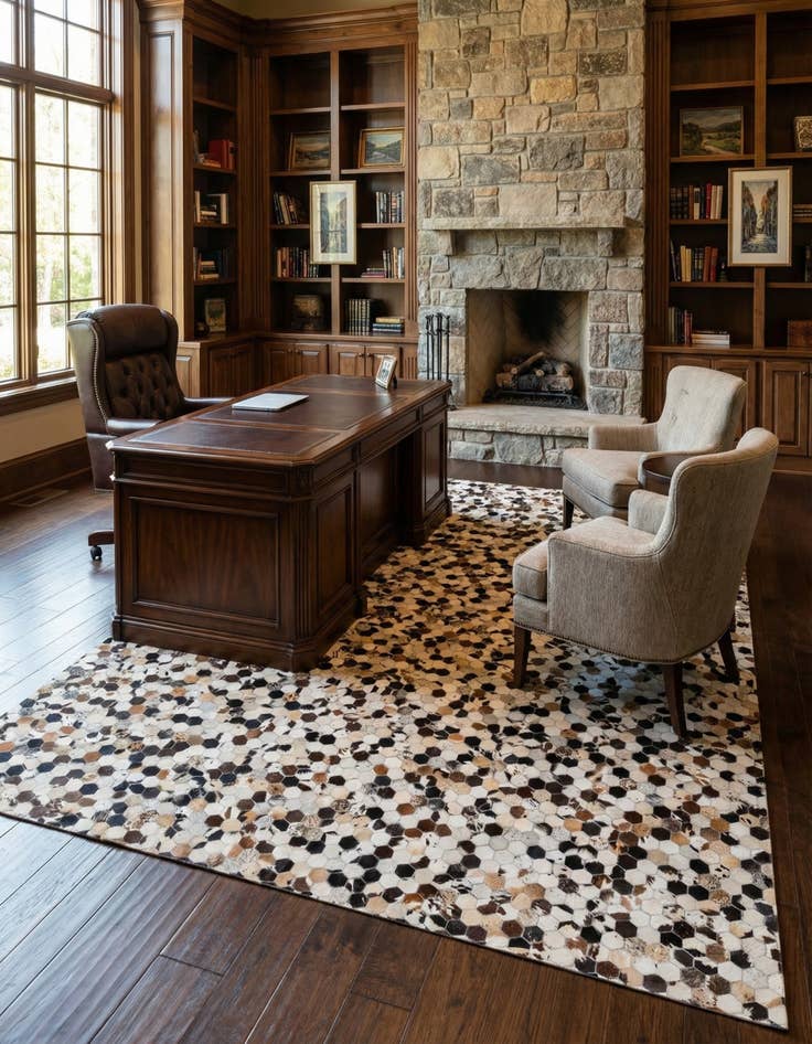 Detail image of 8' x 9' 11 Cowhide Stocks Rug