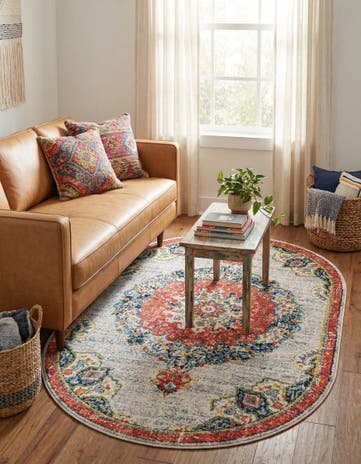 Ivory Madeline Oval Rug