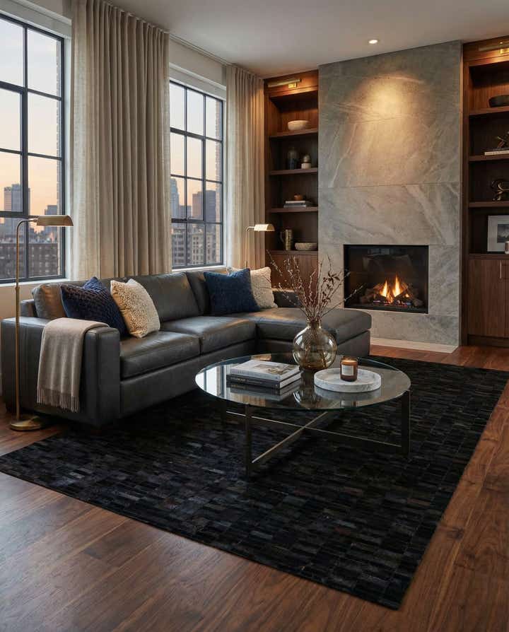 5' 11 x 9' Cowhide Stocks Rug