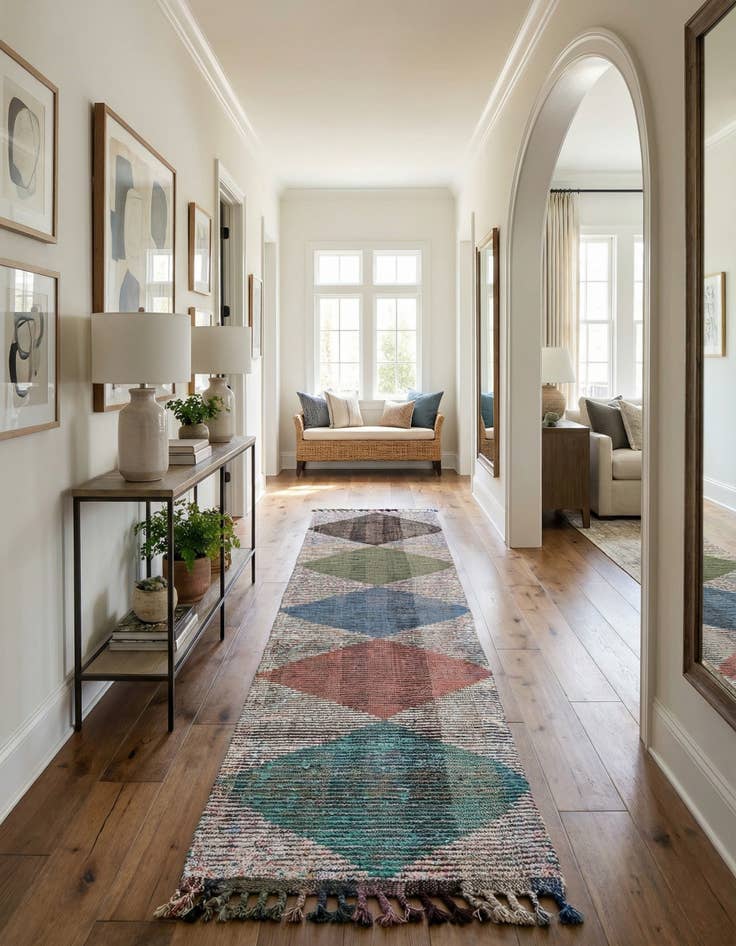 Detail image of 2' 6 x 12' 4  Hand Knotted Moroccan Wool Runner Rug