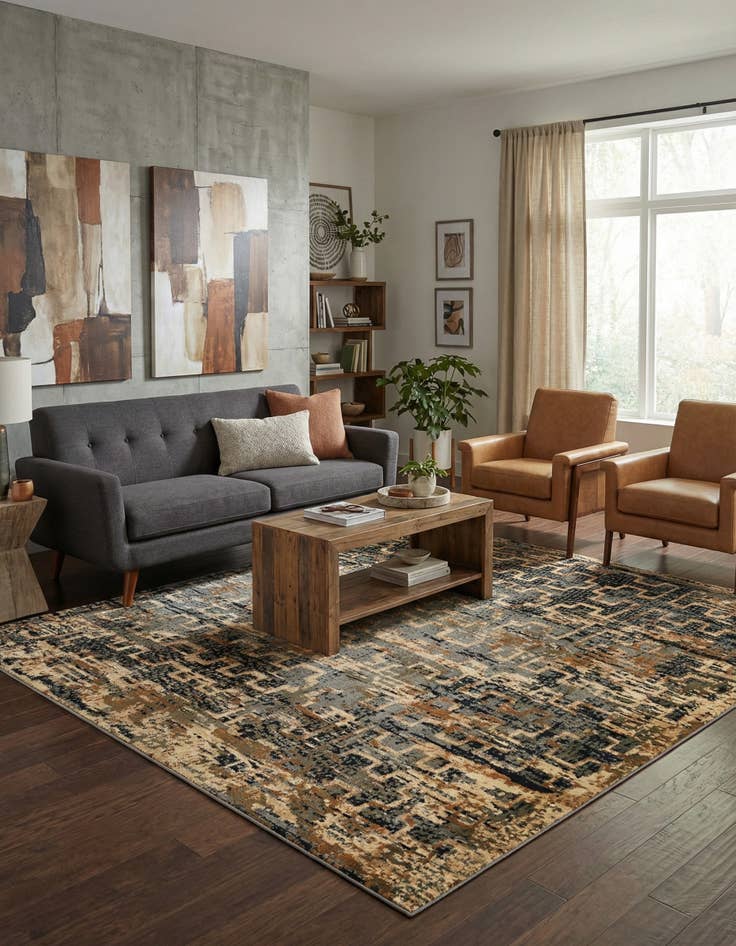 Detail image of 7' 10 x 7' 10 Saturn Square Rug