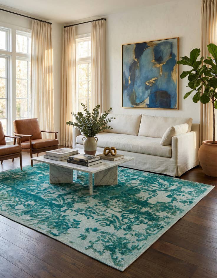 Detail image of 8' x 10'  Hand Knotted Ultra Vintage Persian Wool Rug