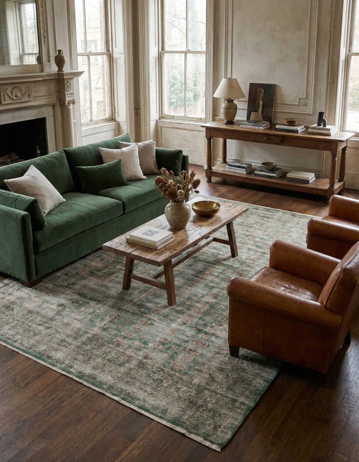 Detail image of 9' 1 x 11' 10 Hand Knotted Ultra Vintage Persian Wool Rug