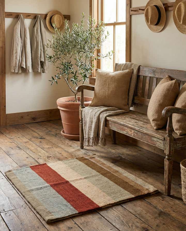 1' 6 x 1' 6 Hand Woven Pillow Wool Square Rug