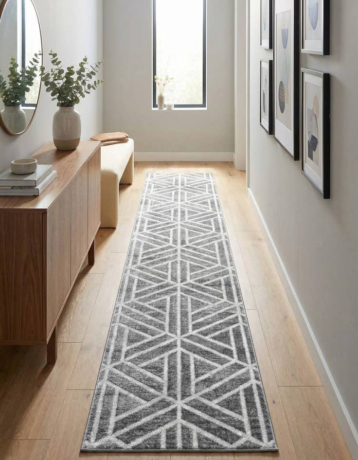 Detail image of 2' 7 x 16' 5 Lattice Trellis Runner Rug
