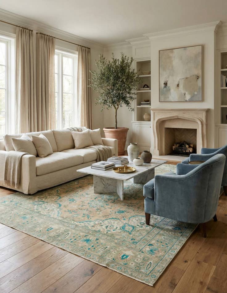 Detail image of 9' 1 x 13'  Hand Knotted Ultra Vintage Persian Wool Rug