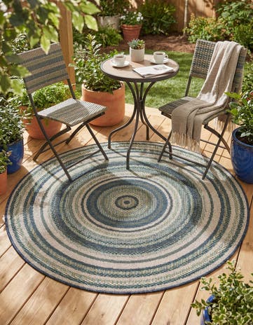 4' x 4' Easy-Clean Baja Indoor / Outdoor Round Rug