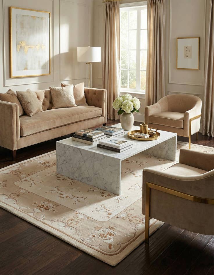 Detail image of 6' 9 x 9' 11  Hand Knotted Darya Wool Rug