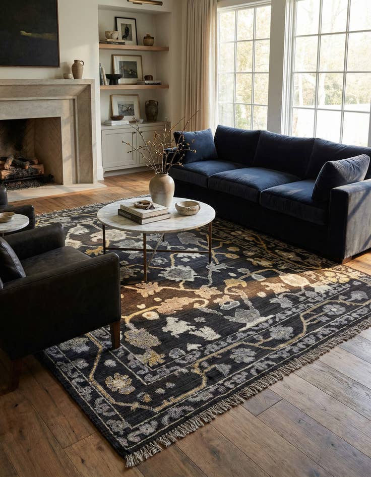 Detail image of 9' 1 x 12'  Hand Knotted Darya Wool Rug