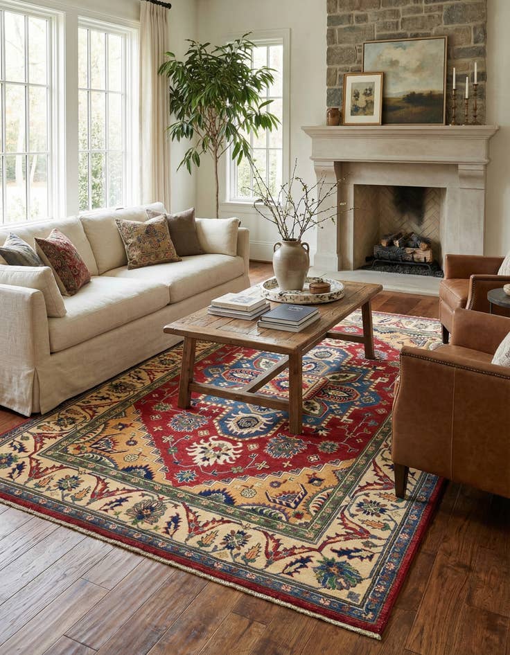 Detail image of 6' 6 x 10' 6  Hand Knotted Kazak Rug