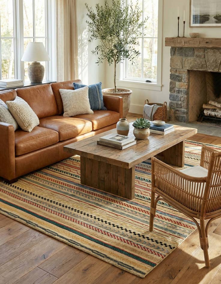 Detail image of  4' 10 x 6' 5  Hand Knotted Modern Ziegler Rug