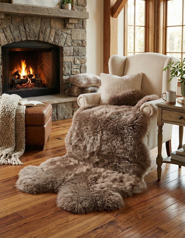 3' 3 x 6' Natural Sheepskin Freef...