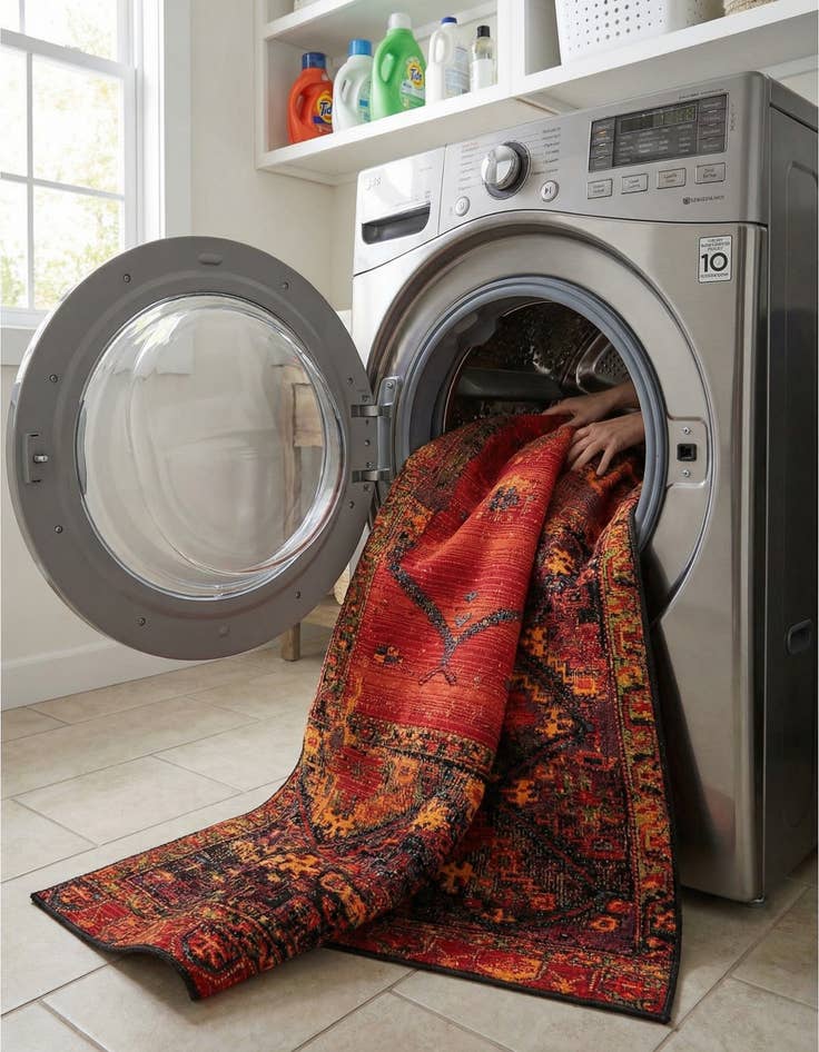 Detail image of  6' x 9'  Washable Tribal Indoor / Outdoor Rug