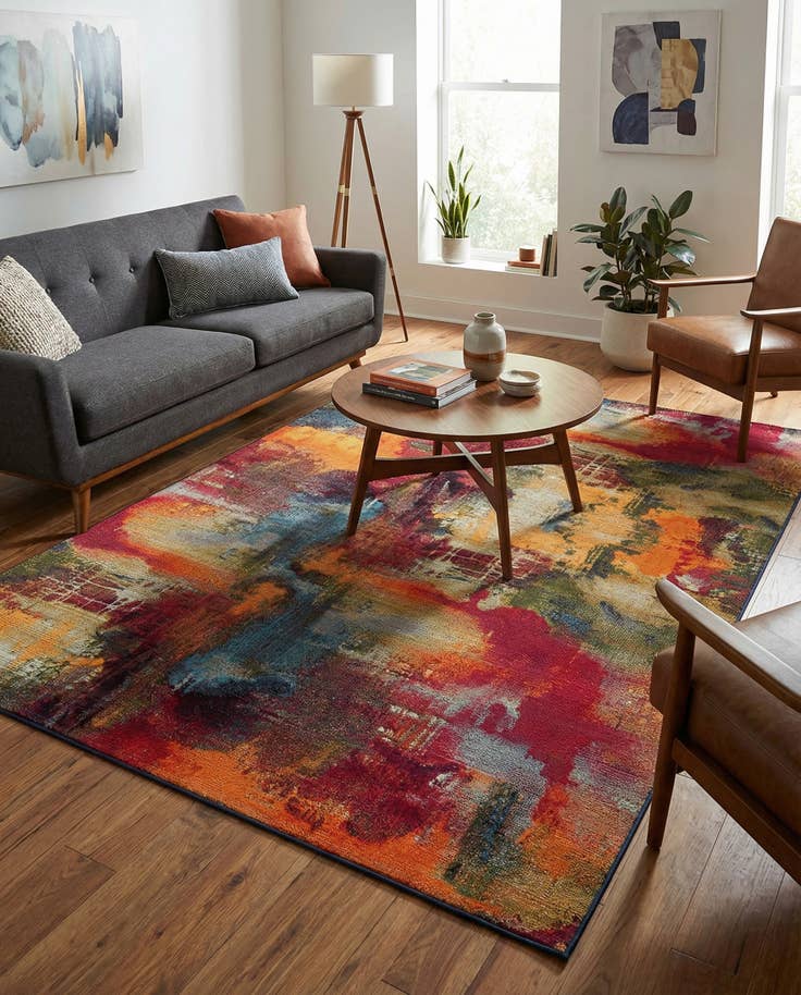 Detail image of 7' x 10' Easy-Clean Modern Indoor / Outdoor Rug