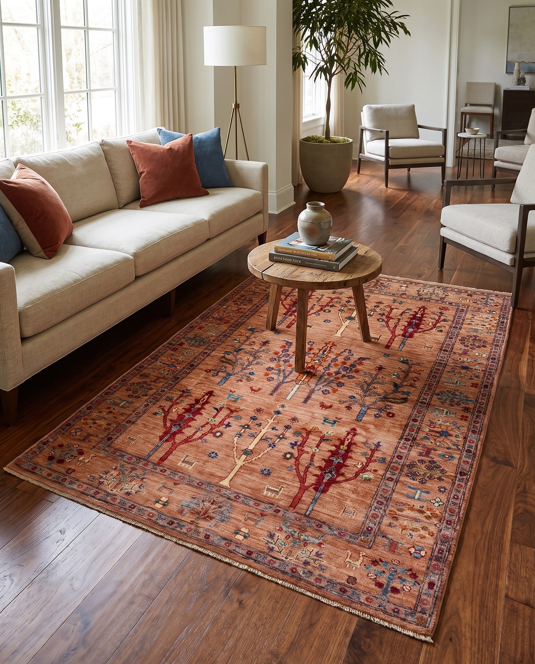 4' 1 x 6' Hand Knotted Ariana Ziegler Rug