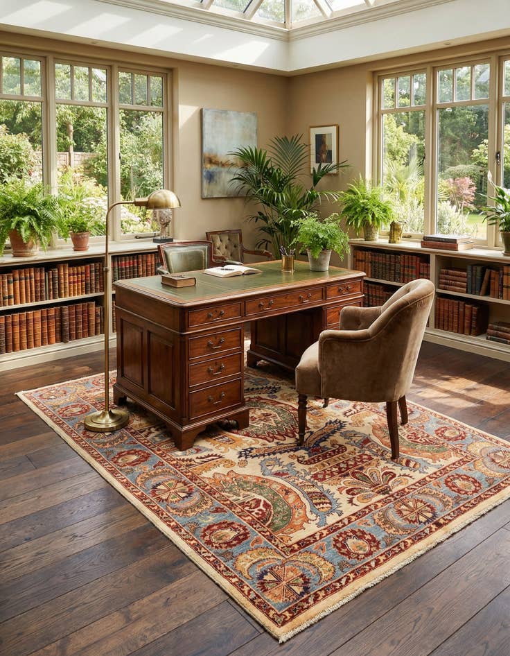 Detail image of 5' 7 x 8'  Hand Knotted Ariana Ziegler Rug