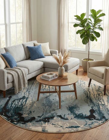 8' x 8' Washable Hyacinth Round Rug