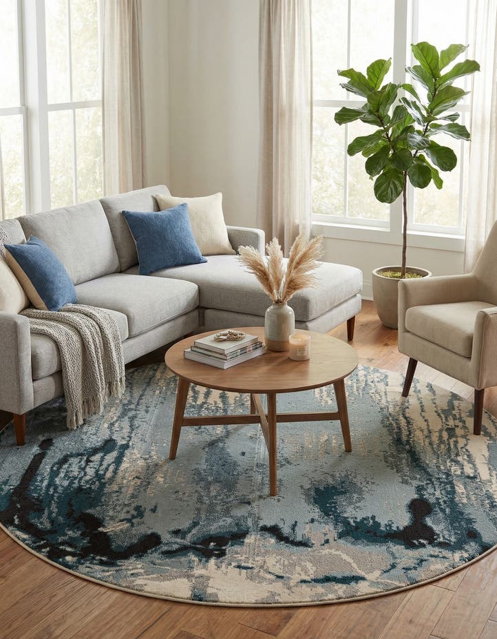 8' x 8' Washable Hyacinth Round Rug