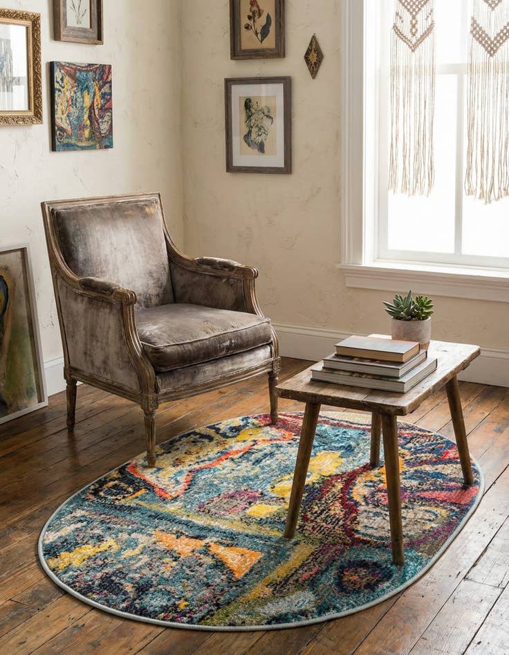 Detail image of 2' 2 x 3' 1  Washable Haerfest Oval Rug