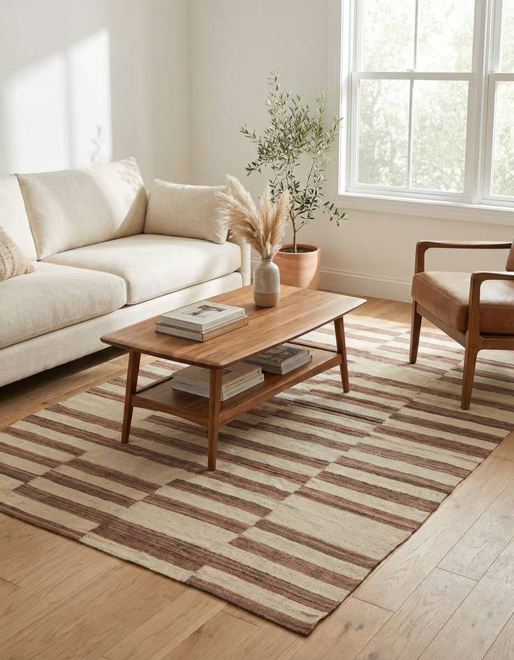 Detail image of 4' 3 x 5' 10  Hand Woven Kilim Modern Wool Rug