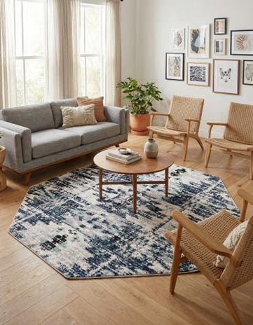 Blue Tucson Octagon Rug