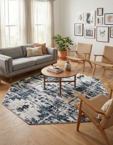 Blue Tucson Octagon Rug