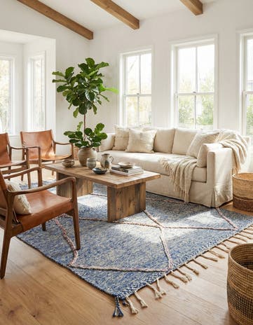 6' 7 x 9' 6 Hand Knotted Moroccan Wool Rug