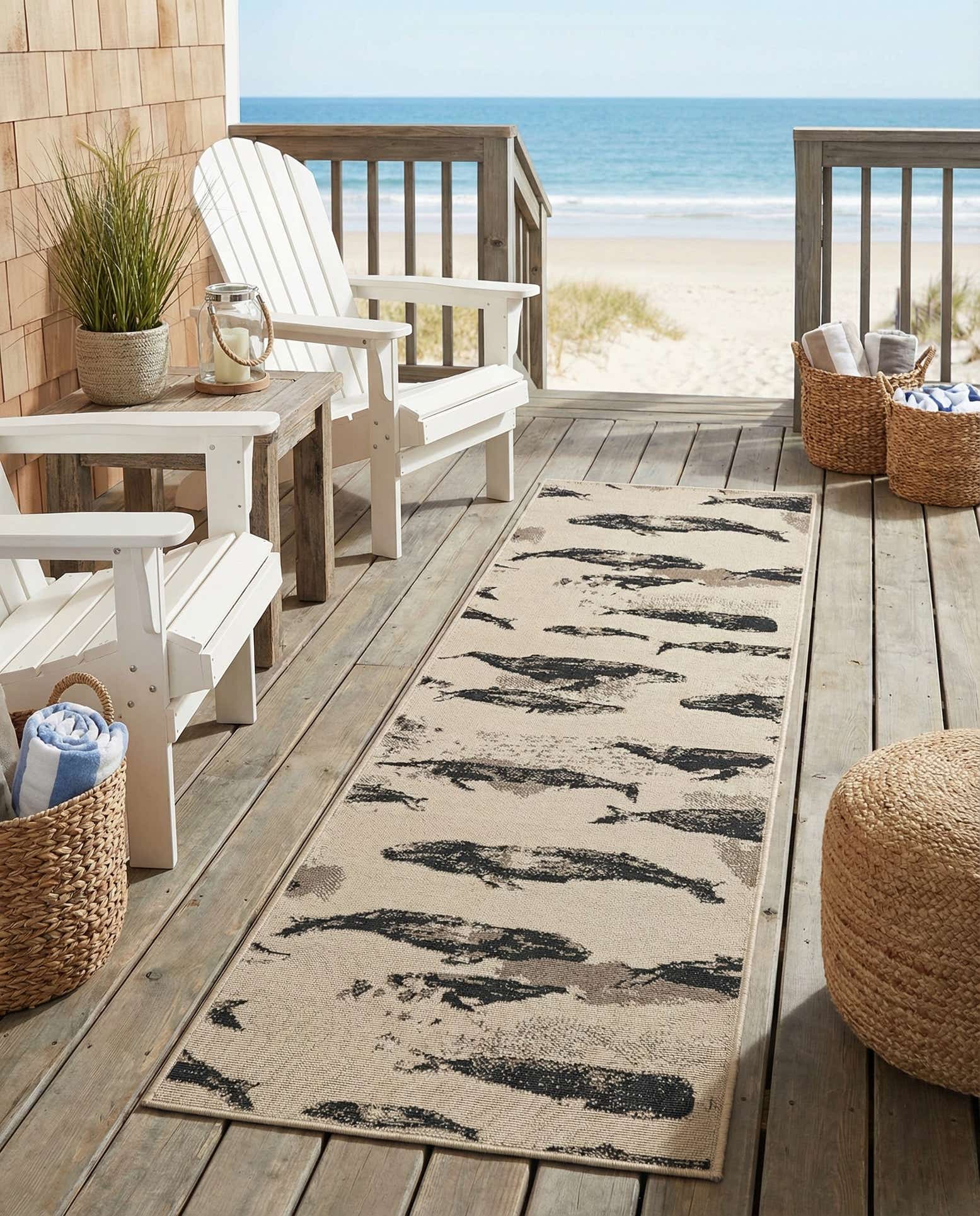 2' x 8' Easy-Clean Coastal Indoor / Outdoor Runner Rug