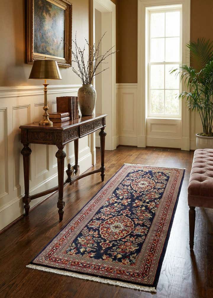 2' 8 x 6' 11 Hand Knotted Qom Persian Runner Rug