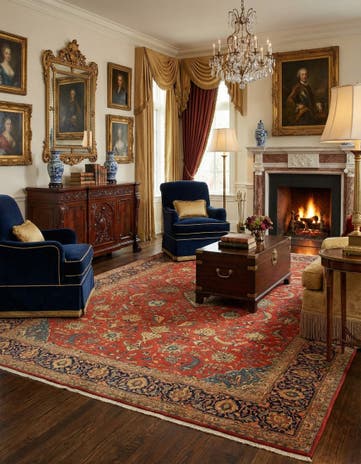 8' 10 x 12' Hand Knotted Sarough Persian Wool Rug