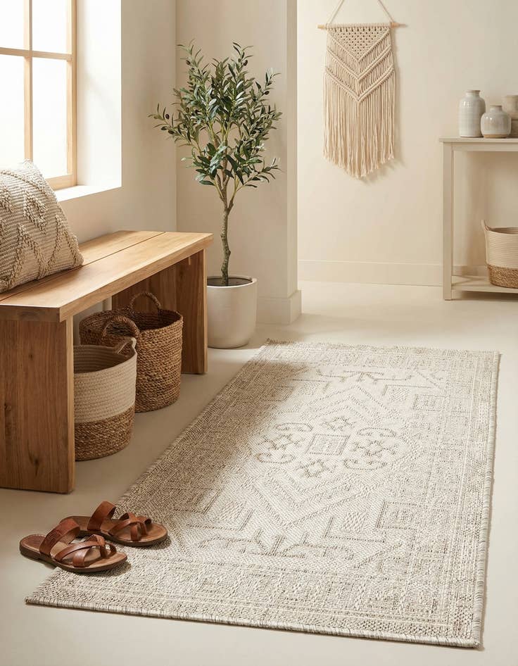 Detail image of 2' x 3'  Washable Aztec Indoor / Outdoor Rug