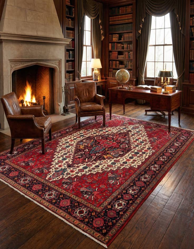 Detail image of  5' 1 x 6' 3  Hand Knotted Malayer Persian Rug